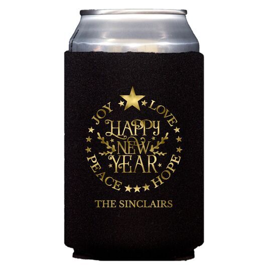 Happy New Year Collapsible Koozies